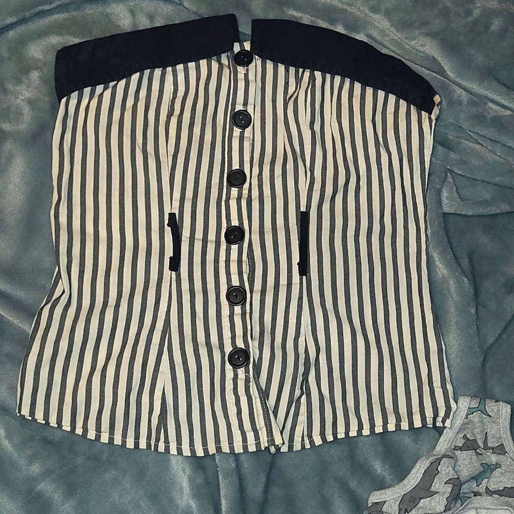 Wet Seal striped tube top with buttons